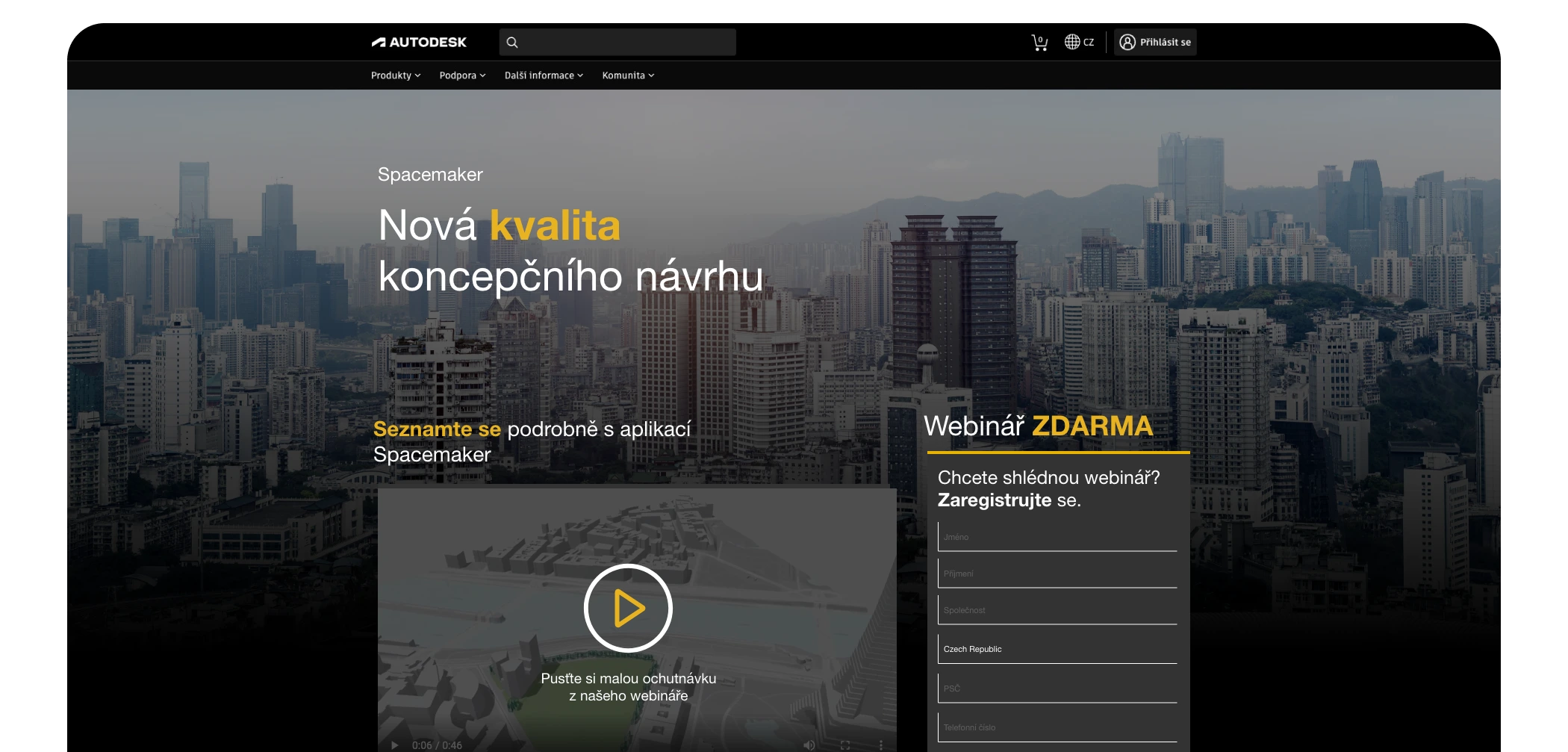 Autodesk landing page